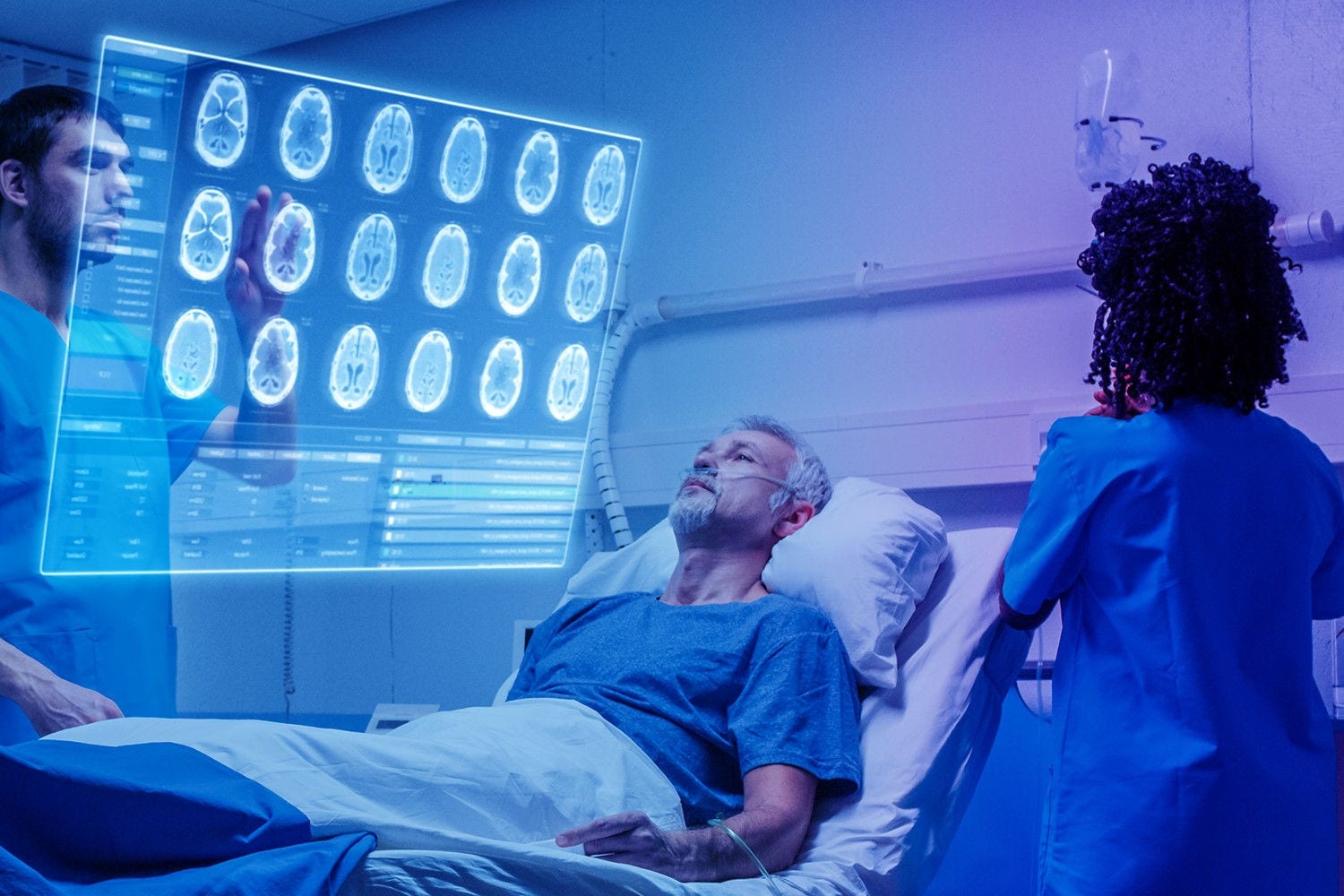 Futuristic healthcare depiction Futuristic healthcare depiction