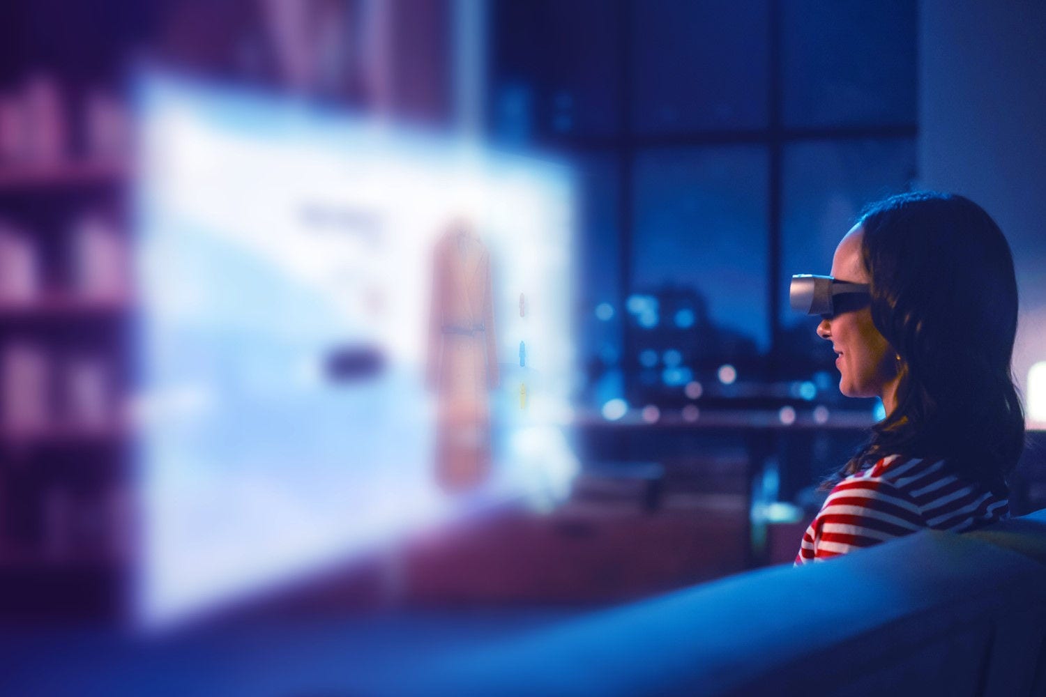 Person using VR headset Person using VR headset